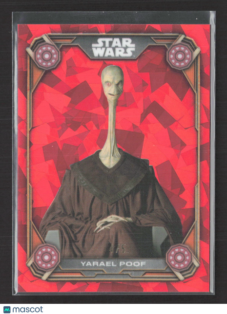 Star Wars Topps Chrome Sapphire Yarael Poof Red /5 #JC-6 Phantom Menace