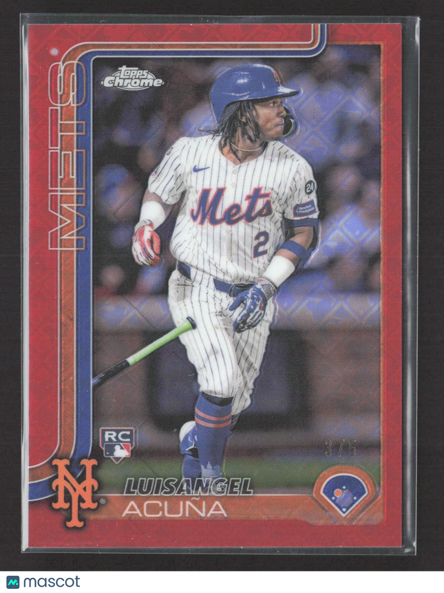 2025 Topps Chrome Luisangel Acuna #56 Red Logofractor /5 (RC)