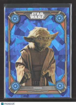 Star Wars Topps Chrome Sapphire Yoda /100 #JC-12 Phantom Menace