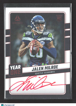 2025 Panini Luminance Jalen Milroe Year One Red Ink Auto Rc #YOS-JME