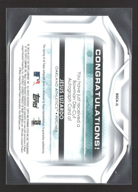 2020 Bowman Sterling Die-Cut Auto Jesus Luzardo #BDCA-JL Blue Glow /25