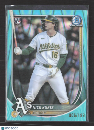 2025 Bowman Chrome Nick Kurtz Aqua Lava Refractor Rc /199 #93