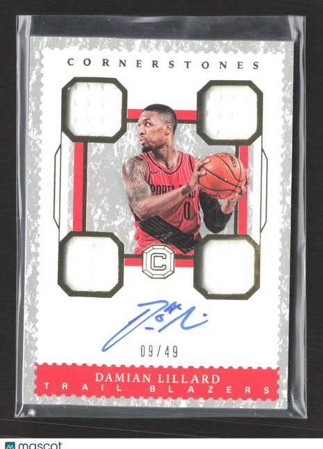2017-18 Panini Cornerstones - Cornerstones Jersey Auto Damian Lillard #C-DLL /49