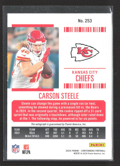 2024 Panini Contenders - Rookie Ticket Carson Steele #253 Rc Auto