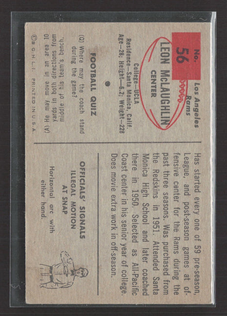 1954 Bowman - Leon McLaughlin #56 (RC)