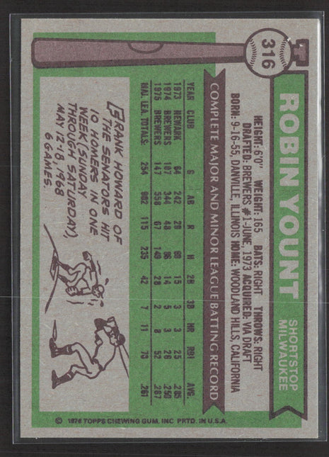 1976 Topps - Robin Yount #316