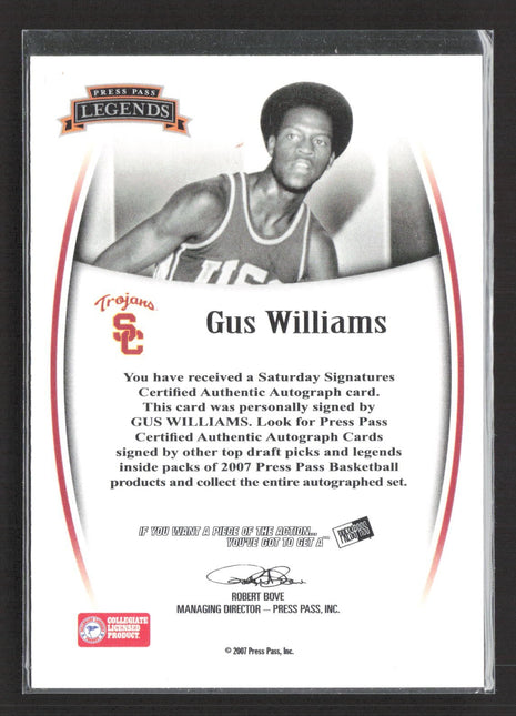 2007 Press Pass Legends Gus Williams Auto