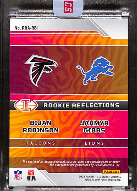 2023 Panini Illusions Bijan Robinson Jahmyr Gibbs RC Reflections Patch Auto /25