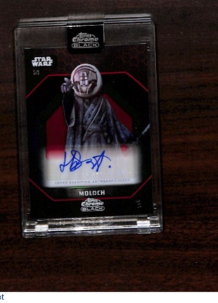 Star Wars Topps Chrome Black Harley Durst as Moloch Red Refractor Auto /5