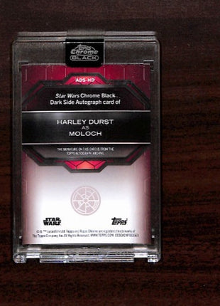 Star Wars Topps Chrome Black Harley Durst as Moloch Red Refractor Auto /5