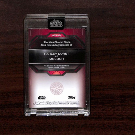 Star Wars Topps Chrome Black Harley Durst as Moloch Red Refractor Auto /5