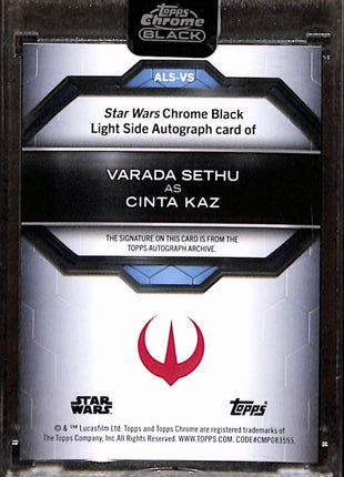 Varada Sethu As Cinta Kaz Topps Chrome Black Star Wars #A-Vs Gold Auto /50