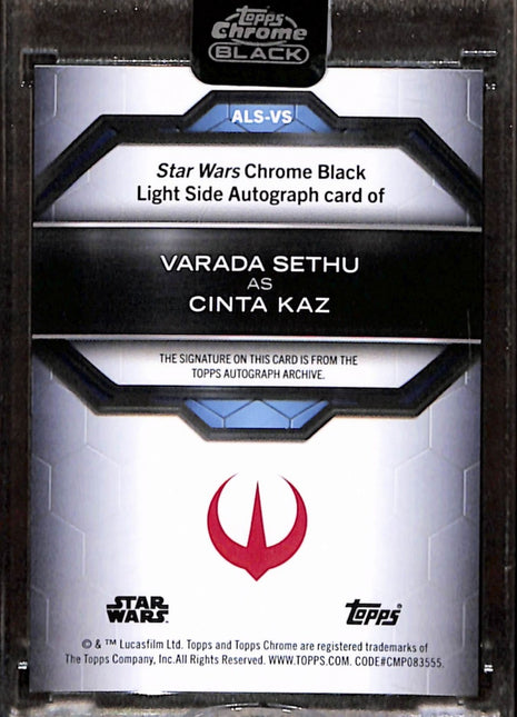 Varada Sethu As Cinta Kaz Topps Chrome Black Star Wars #A-Vs Gold Auto /50
