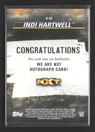 2021 Topps WWE NXT - We Are Nxt Auto Indi Hartwell #A-IH /250 Rc