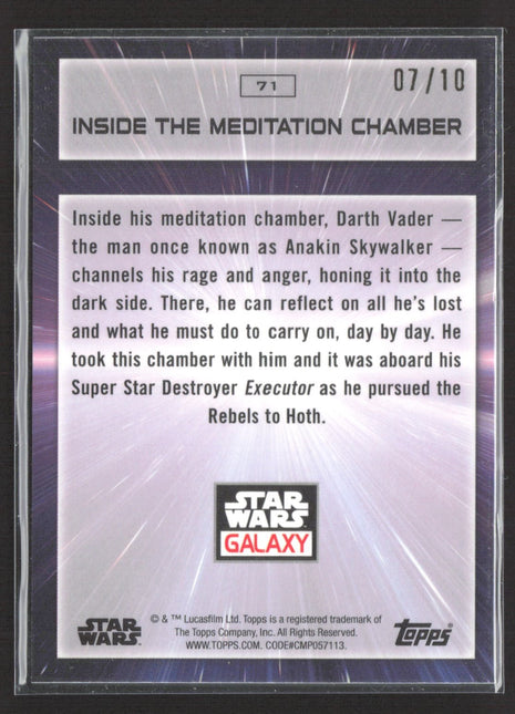 Star Wars Topps Galaxy Chrome Darth Vader Xfractor /10 #71 Meditation Chamber