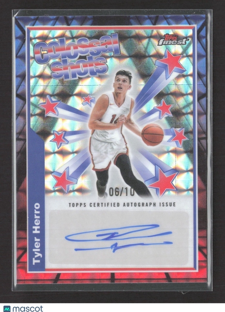 2024-25 Topps Finest Auto Tyler Herro Colossal Shots Auto /10 #BSA-TH