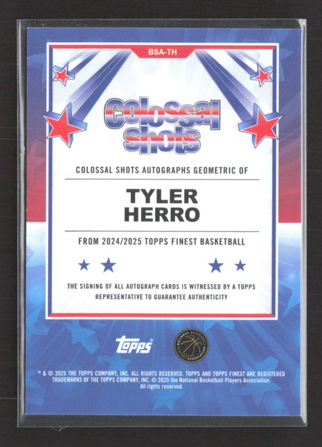 2024-25 Topps Finest Auto Tyler Herro Colossal Shots Auto /10 #BSA-TH