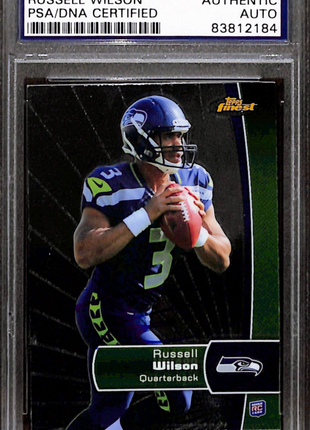 2012 Topps Finest - Russell Wilson #140 (RC) Singed Auto Psa Authentic