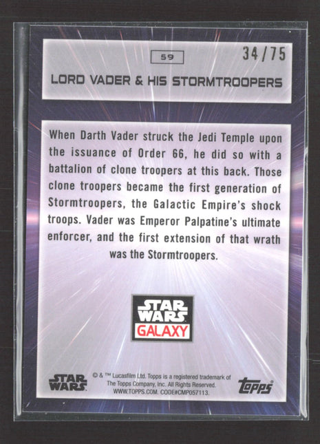 Star Wars Galaxy Chrome Darth Vader & His Stormtroopers /75 #59 Prism