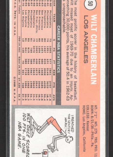 1970-71 Topps - Wilt Chamberlain #50