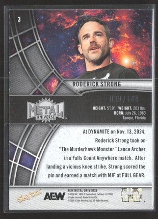 2025 AEW Metal Universe Roderick Strong Precious Metal Gems PMG Red /100 #3