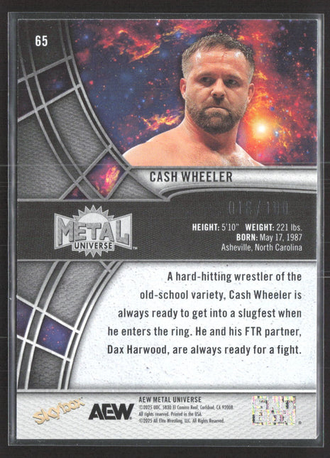2025 AEW Metal Universe Cash Wheeler Precious Metal Gems PMG Red /100 #65