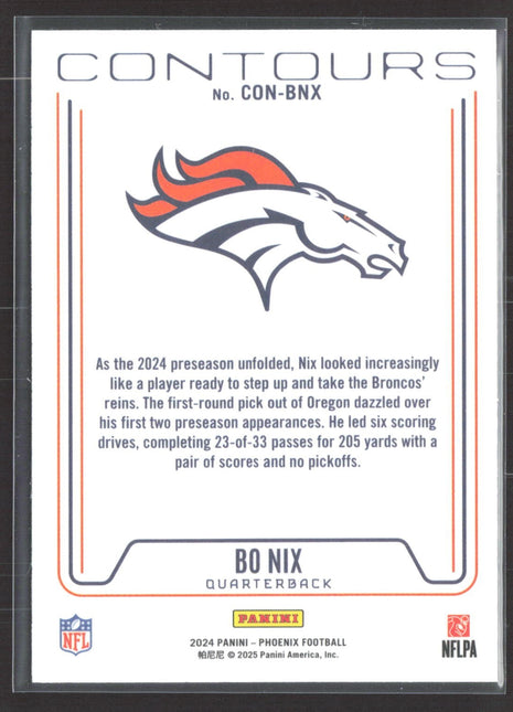 2024 Panini Phoenix - Contours Bo Nix #CON-BNX (RC)