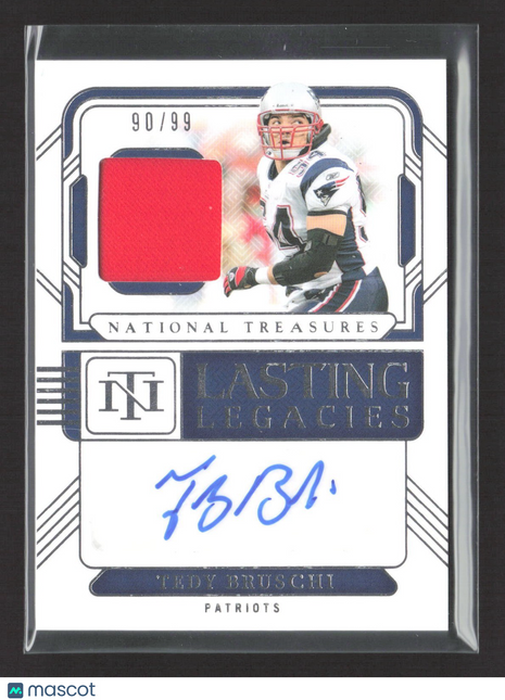 2024 Panini National Treasures Tedy Bruschi Lasting Legacies Jersey Auto /99