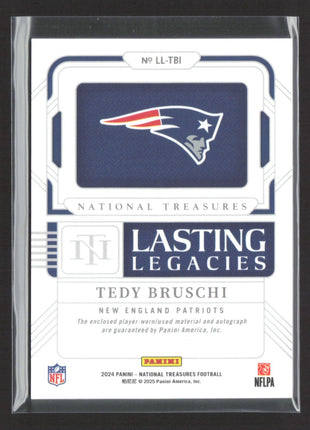 2024 Panini National Treasures Tedy Bruschi Lasting Legacies Jersey Auto /99