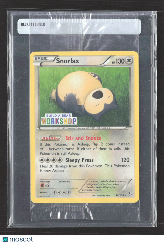 2014 Pokemon Build A Bear Workshop Snorlax Sealed Promo 80/106