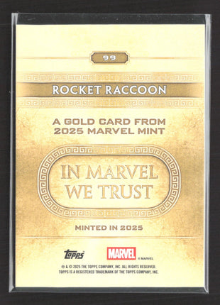 2025 Topps Marvel Mint Rocket Raccoon Minted Gold #99