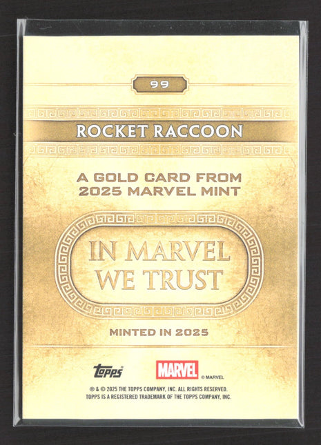 2025 Topps Marvel Mint Rocket Raccoon Minted Gold #99