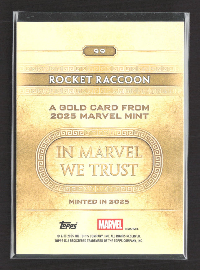 2025 Topps Marvel Mint Rocket Raccoon Minted Gold #99