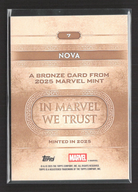 2025 Topps Marvel Mint Nova Minted #7 Bronze