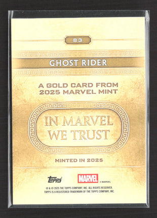 2025 Topps Marvel Mint Ghost Rider Minted Gold #83
