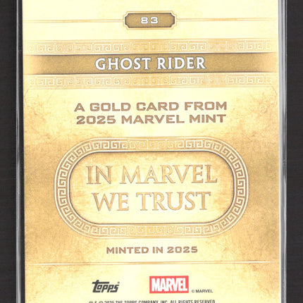 2025 Topps Marvel Mint Ghost Rider Minted Gold #83