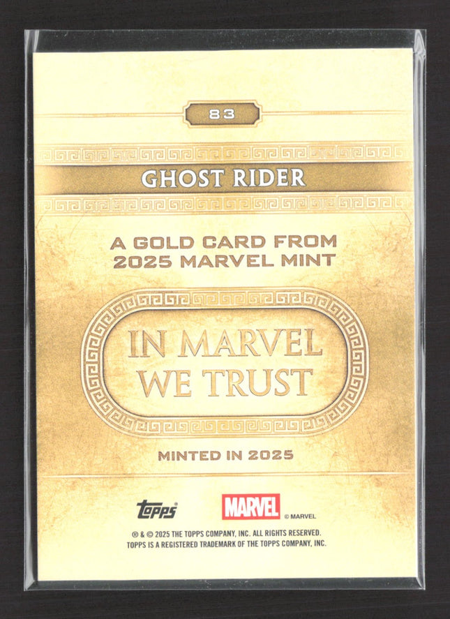 2025 Topps Marvel Mint Ghost Rider Minted Gold #83