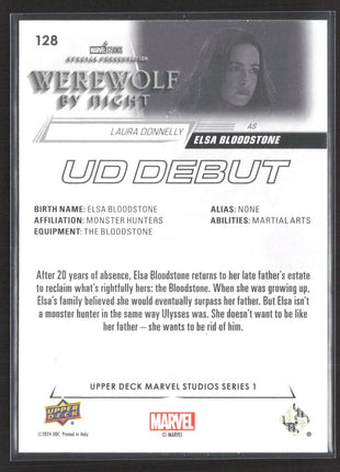 2024 UD Marvel Studios Series 1 Elsa Bloodstone UD Debut Exclusives /100 #128