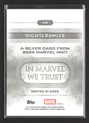 2025 Topps Marvel Mint Nightcrawler Minted Silver #58