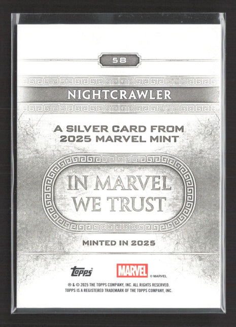 2025 Topps Marvel Mint Nightcrawler Minted Silver #58