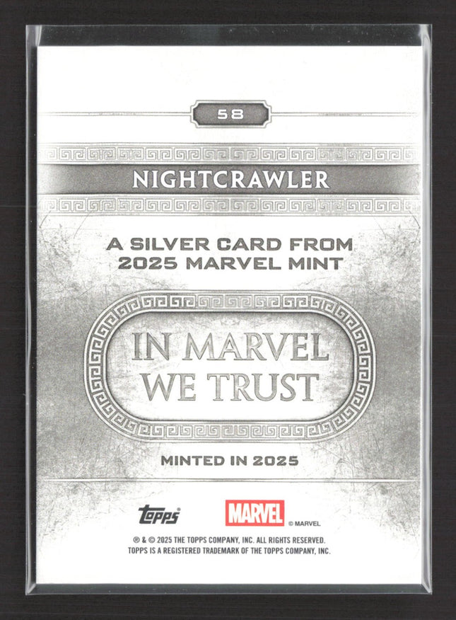 2025 Topps Marvel Mint Nightcrawler Minted Silver #58