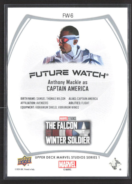 2024 UD Marvel Series 1 Anthony Mackie as Captain America Future Watch /999