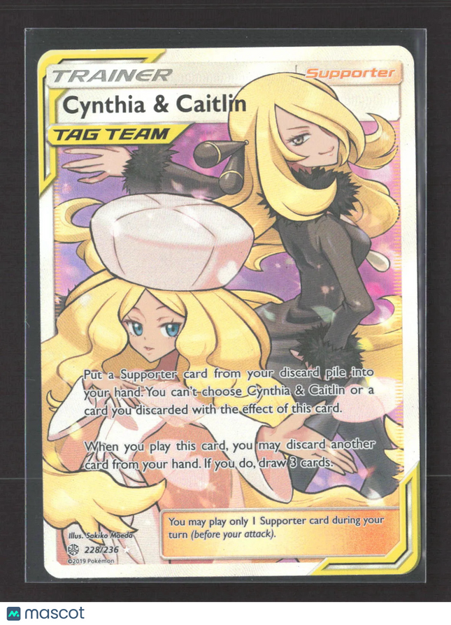 Pokemon Cosmic Eclipse Cynthia & Caitlin (Full Art) rare ultra #228