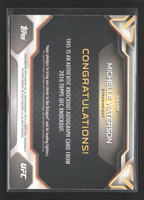 2016 Topps UFC Knockout - Autographs Michelle Waterson #KA-MW /249 Auto