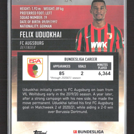 2021-22 Topps Stadium Chrome Felix Uduokhai Red Orange Electric /4 #1