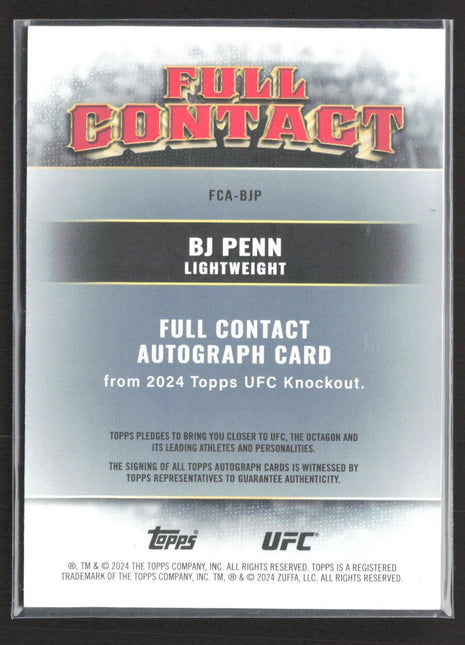 2024 Topps UFC Knockout BJ Penn Full Contact Auto #FCA-BJP