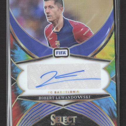 2024-25 Panini Select Fifa Robert Lewandowski #SS-RL Tie-Dye Prizm /25 Auto