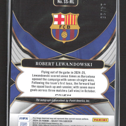 2024-25 Panini Select Fifa Robert Lewandowski #SS-RL Tie-Dye Prizm /25 Auto