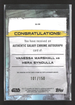 Star Wars Galaxy Chrome Vanessa Marshall as Hera Syndulla Auto /150 #GA-VM