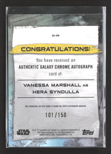 Star Wars Galaxy Chrome Vanessa Marshall as Hera Syndulla Auto /150 #GA-VM